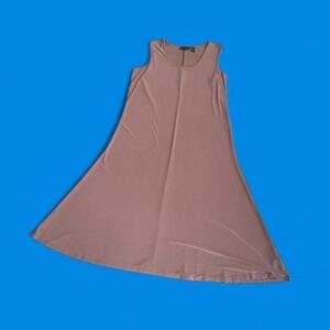 Vintage 90s Maxi Dress Women's Size XL Petite‎ Tan Brown Tank Stretch Minimal